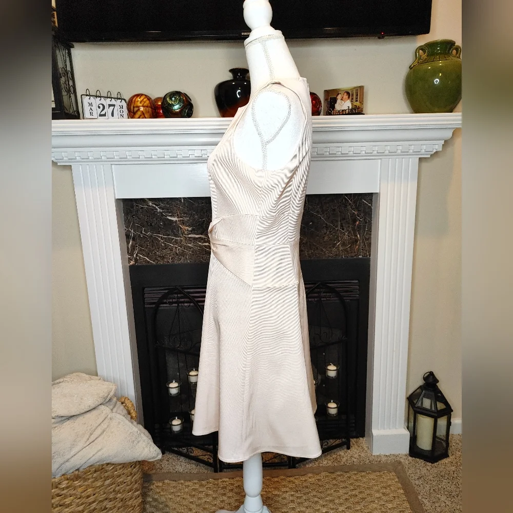 4.COLLECTIVE GROSGRAIN TWISTED KNOT DRESS, BLUSH 8 - Picture 6 of 11